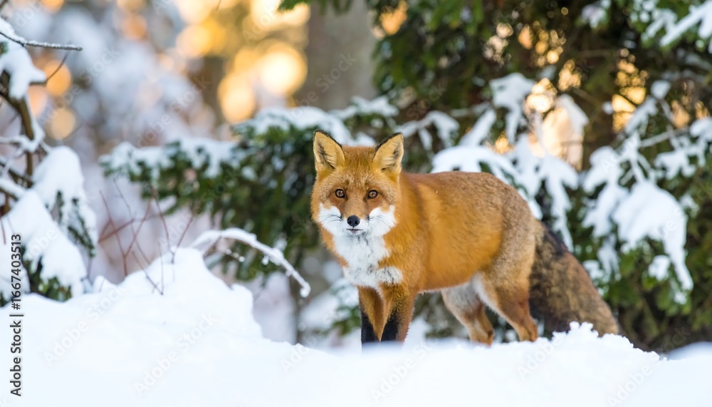 Obraz premium Red fox in winter forest