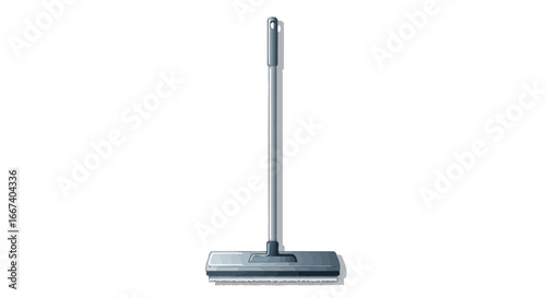 Mop with microfiber pad for floor cleaning, isolated on white surface