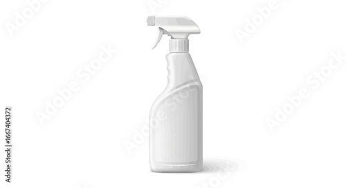 Sanitizing spray bottle on isolated white background for cleanliness