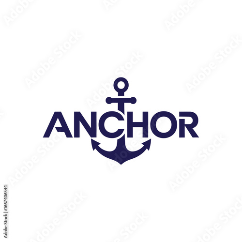 Anchor design with the word ANCHOR representing travel and maritime themes.