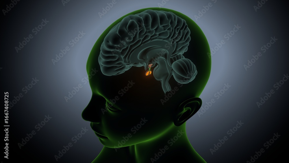 Obraz premium Human brain anatomy. 3d illustrations