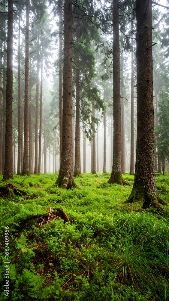 Fototapeta premium Misty forest floor (1)