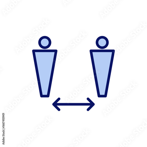 Social distance icon vector. social distancing sign and symbol. self quarantine sign