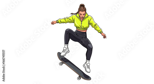 Dynamic skateboarder showcasing urban culture and athletic style seamlessly