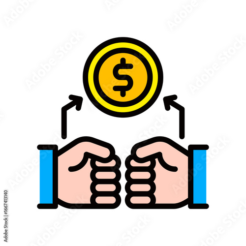 Competitiveness lineal color icon