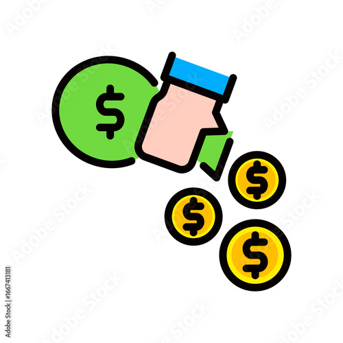 Expense lineal color icon