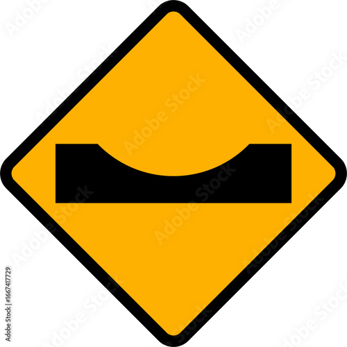 vector illustration of a pothole road sign icon