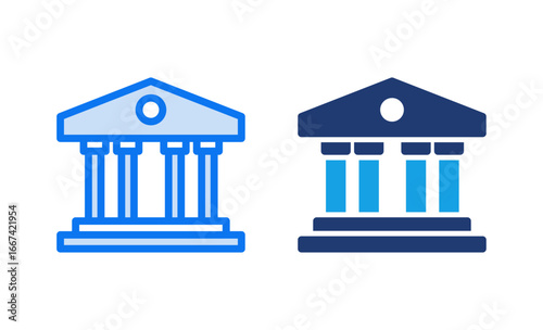 Bank icon vector illustration. Bank sign and symbol, museum, university