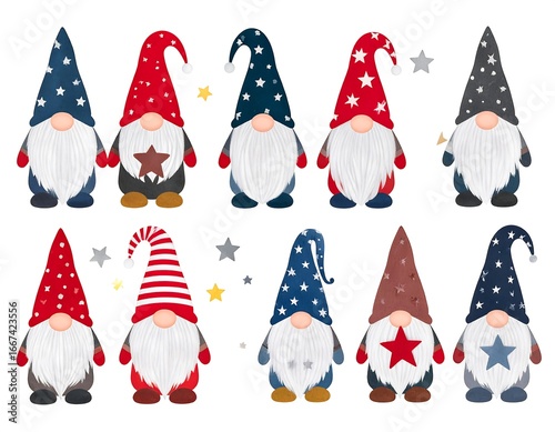 Wallpaper Mural Festive gnomes in patriotic colors Torontodigital.ca