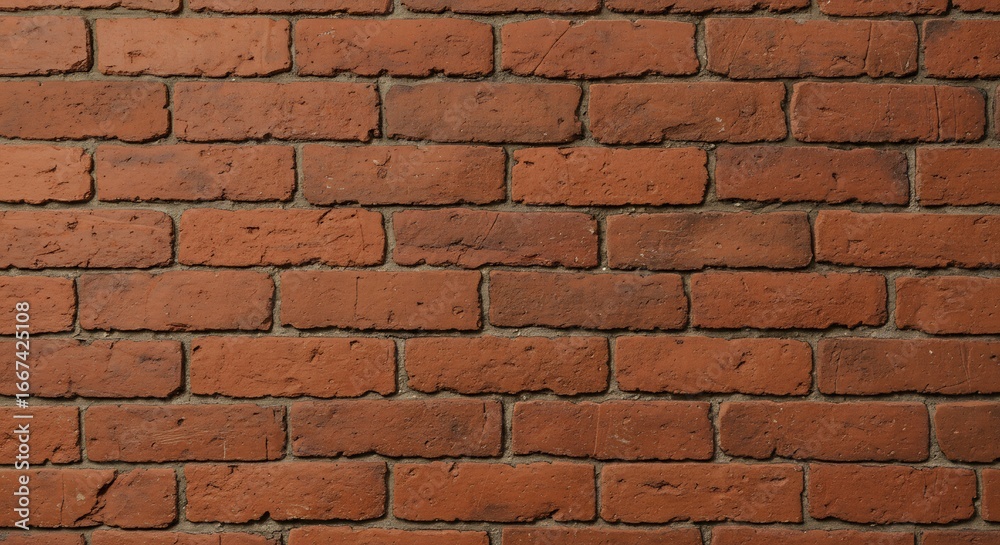Obraz premium A closeup of a red brick wall with visible mortar