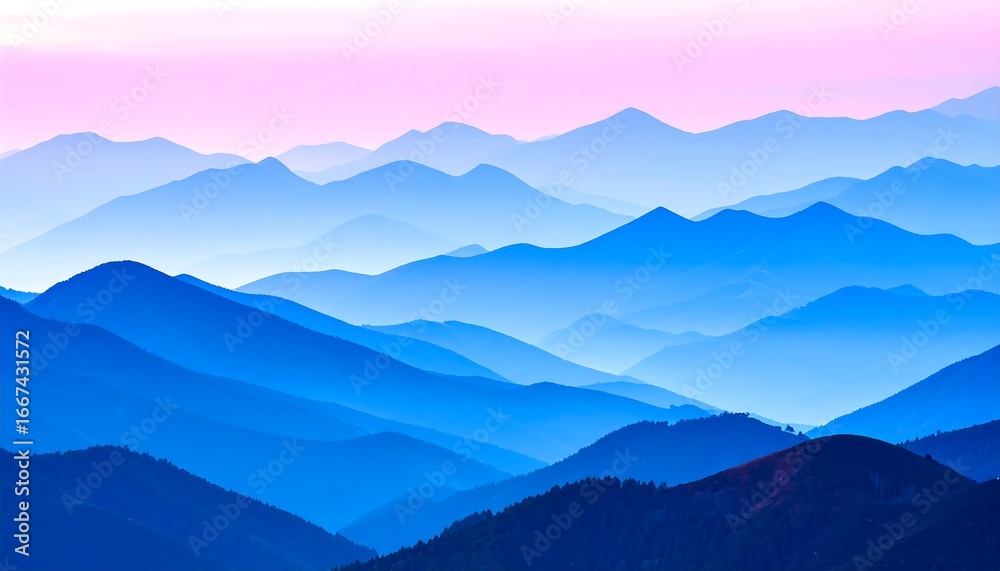 Fototapeta premium Blue Mountains Sunrise Landscape.