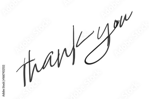 thank you - 手書き風の書体で書いたThank you（ありがとう）の文字（カリグラフィー）
