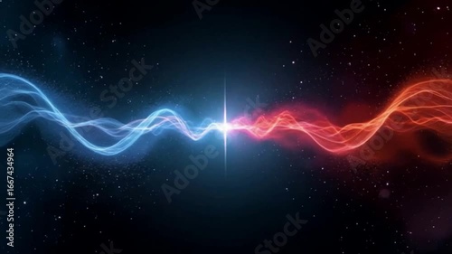 Quantum tunnel pulse with subatomic particle visuals