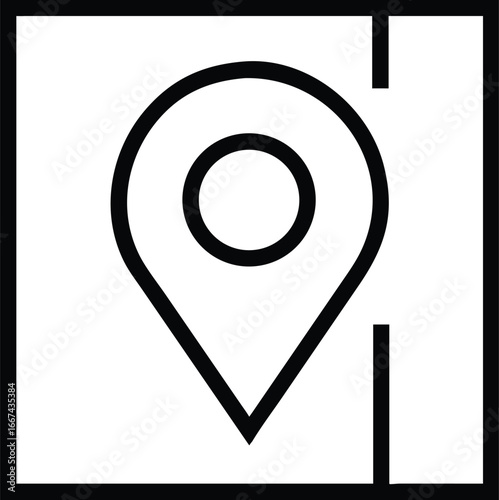 Location icon. Simple flat logo of location sign with transparent PNG background