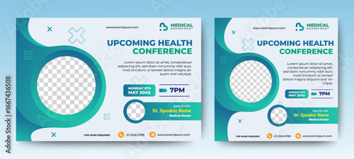 set of Medical healthcare webinar banner template design. social media post and web banner template. vector