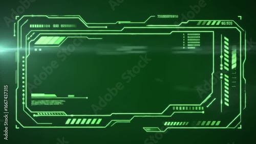 Futuristic Green Interface, Dynamic Tech Display, Abstract Background