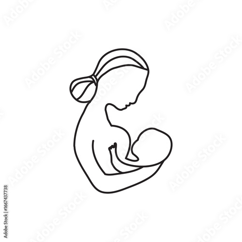 Breastfeeding icon simple vector isolated symbol vector linear illustration for web and app..eps