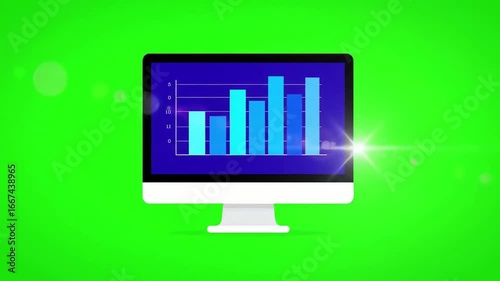 Dynamic Data Visualization: Growing Bar Graph on Computer Screen