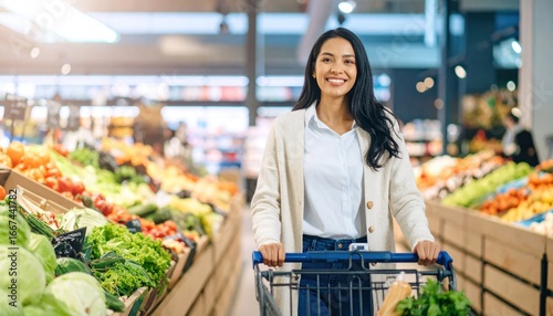 Woman shopping in a grocery store (7)
