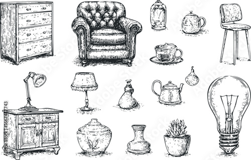 Collection of Vintage Home Furnishings and Decorative Objects