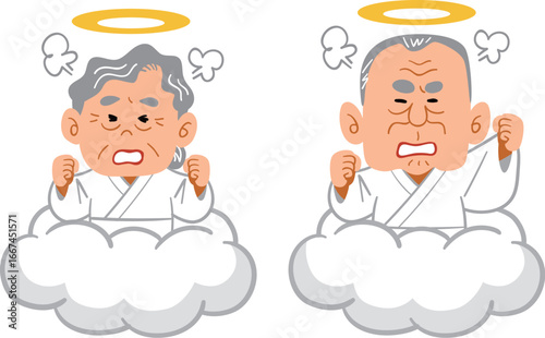 天国で怒るおじいちゃんとおばあちゃん