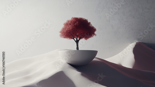 Minimal Red Background Abstract Illustration