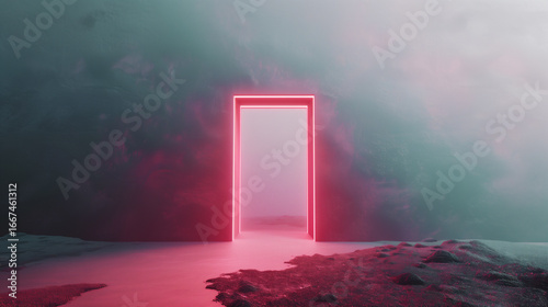 Minimal Red Background Abstract Illustration