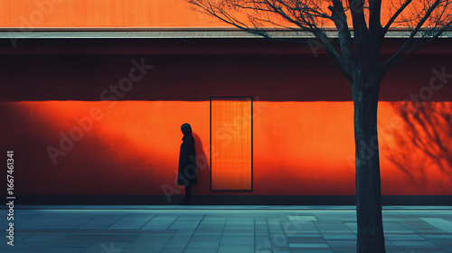 Minimal Red Background Abstract Illustration