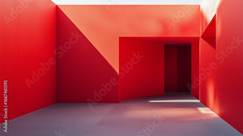 Minimal Red Background Abstract Illustration