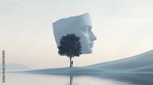 Flying Paper in White and Gray Tones – Minimal Abstract