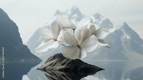 Flying Paper in White and Gray Tones – Minimal Abstract