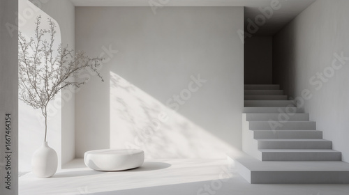 Flying Paper in White and Gray Tones – Minimal Abstract