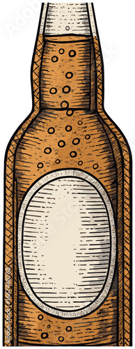 Vintage beer bottle vector: classic ale design for oktoberfest, craft brewing, and pub art