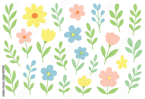 Whimsical botanical art: harmonious floral patterns and vibrant plant designs for spring