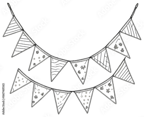 Festive bunting garland vector for holiday celebrations – simple decoration concept