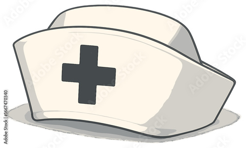 Nurse's cap vector icon - simple medical symbol for healthcare, nursing, medicine, hospital themes