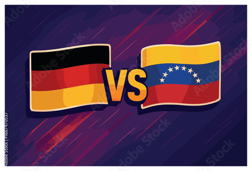 Germany vs. venezuela vector: sports matchup concept for international competition