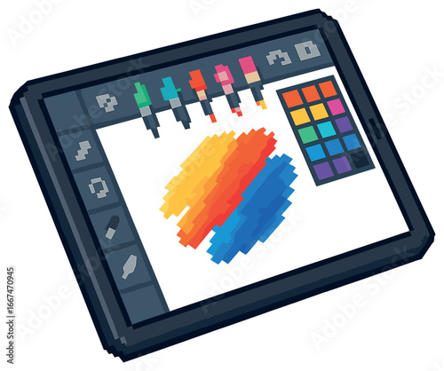 Digital tablet display concept vector for creative art and design