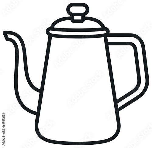 Minimalist coffee pot vector – simple outline design for cafes, kitchens, and decor