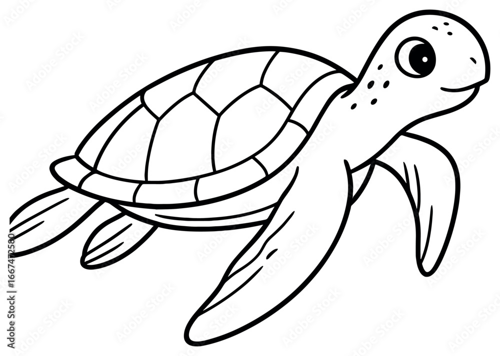 Fototapeta premium Graceful sea turtle vector | ocean wildlife art - marine life decor for earth day celebrations