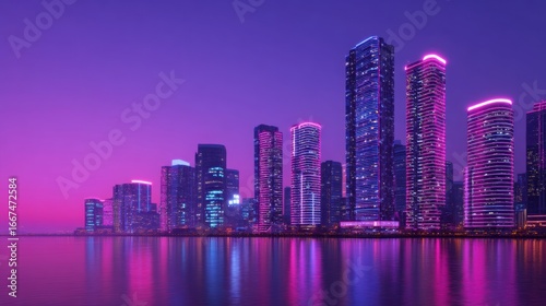 Hyper-Modern Agricultural Skyscraper with Self-Sustaining Features at Twilight