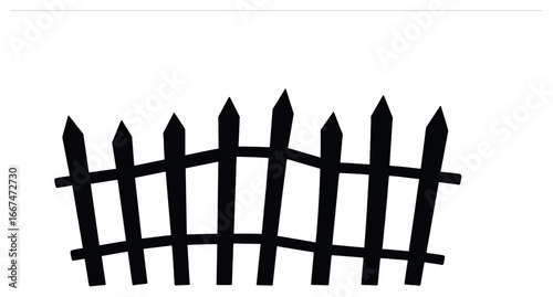 Eerie crooked fence vector for halloween: spooky, mysterious, haunting design element