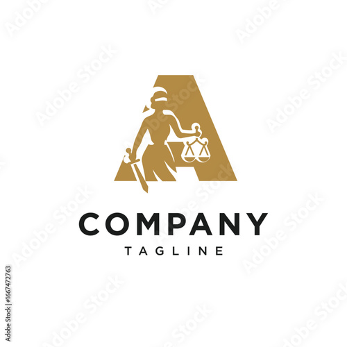 Letter A Themis Logo Icon Vector