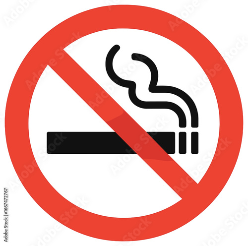 No smoking icon vector: cigarette-free concept for world no tobacco day design