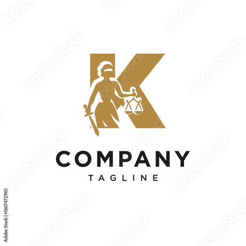 Letter K Themis Logo Icon Vector