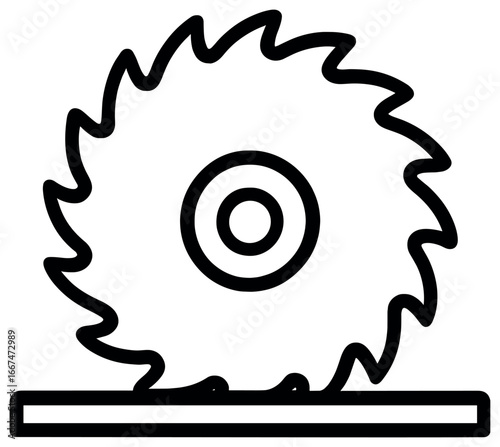 Circular saw icon | construction tool symbol vector for diy, carpentry, woodworking projects