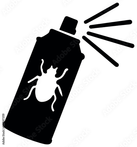 Insect spray silhouette vector - bug repellent aerosol, pest control concept illustration