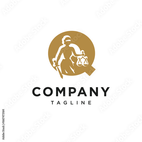 Letter Q Themis Logo Icon Vector