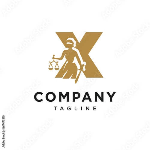 Letter X Themis Logo Icon Vector