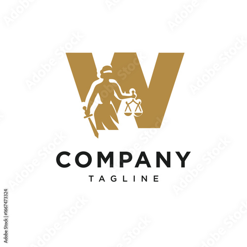 Letter W Themis Logo Icon Vector